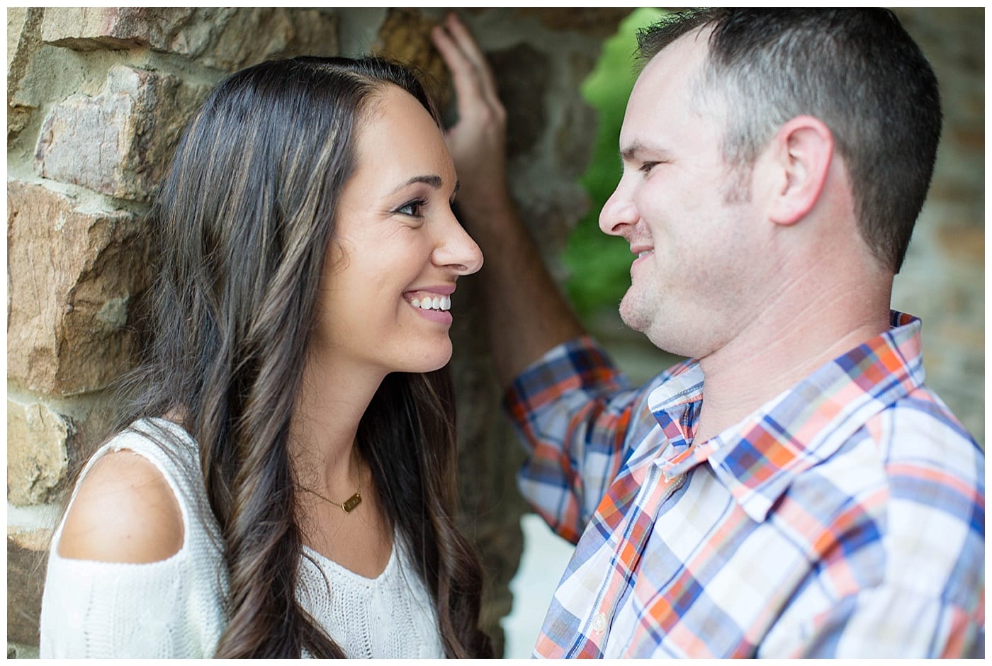 looking at each other engagement pose