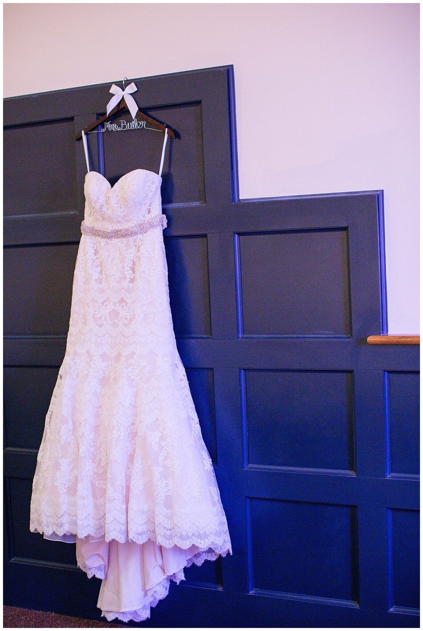 dress hanging in church