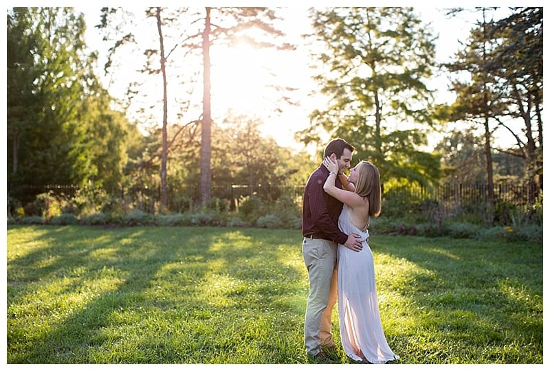 glowing sunset engagement