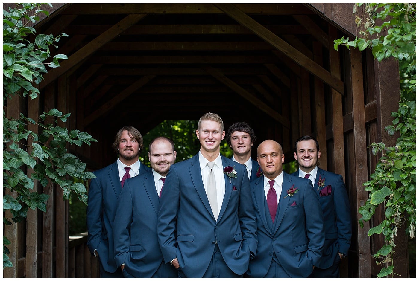 navy and maroon groomsmen