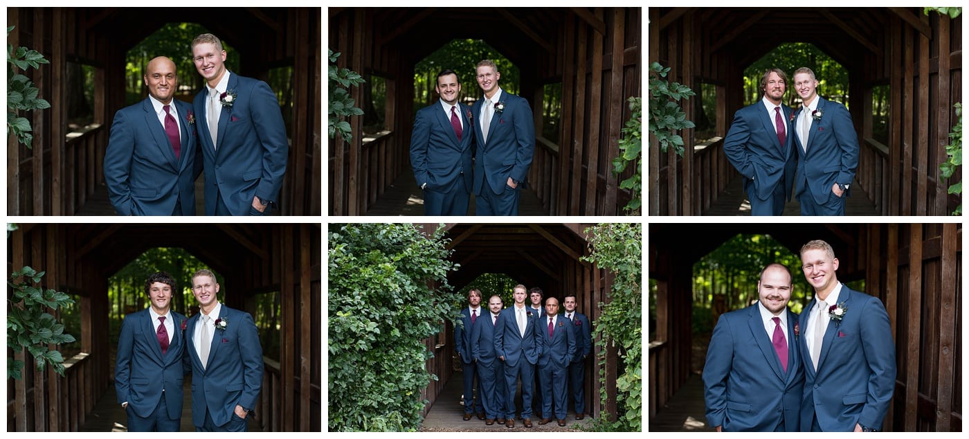 navy and maroon groomsmen
