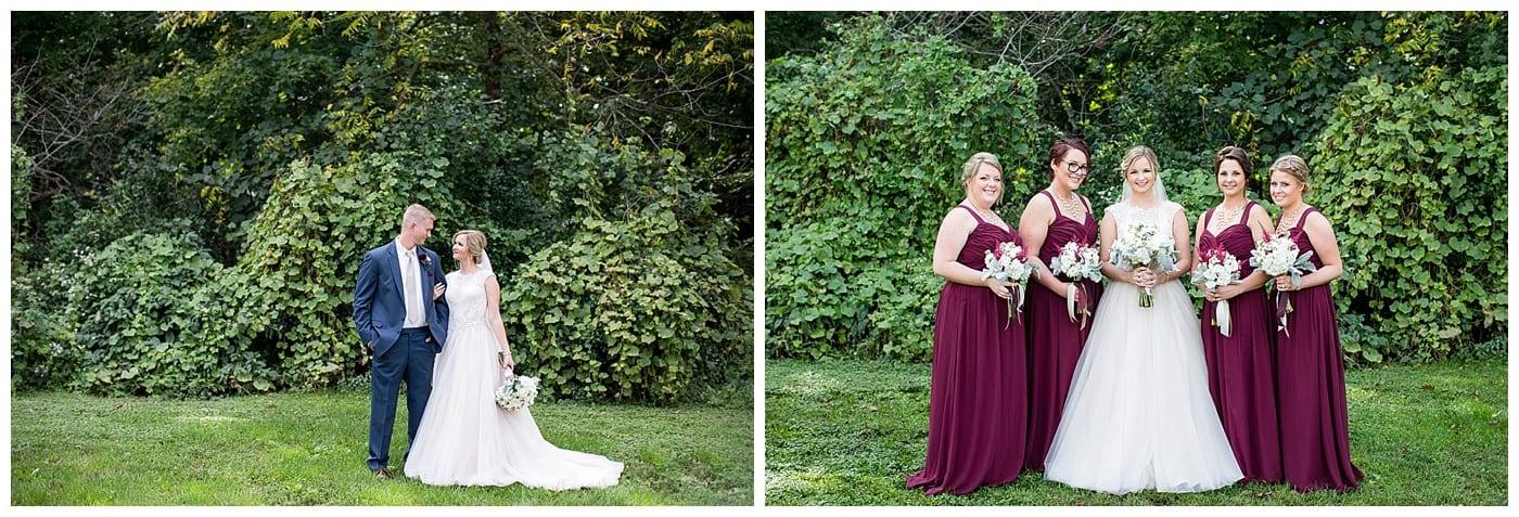 maroon bridesmaids dresses