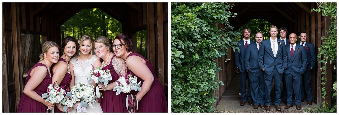 maroon and navy bridal party