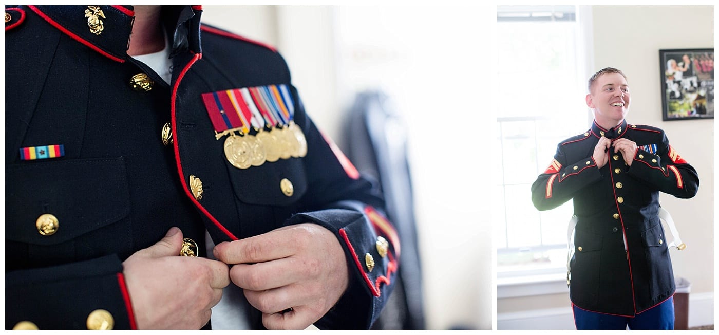 marines blues wedding day