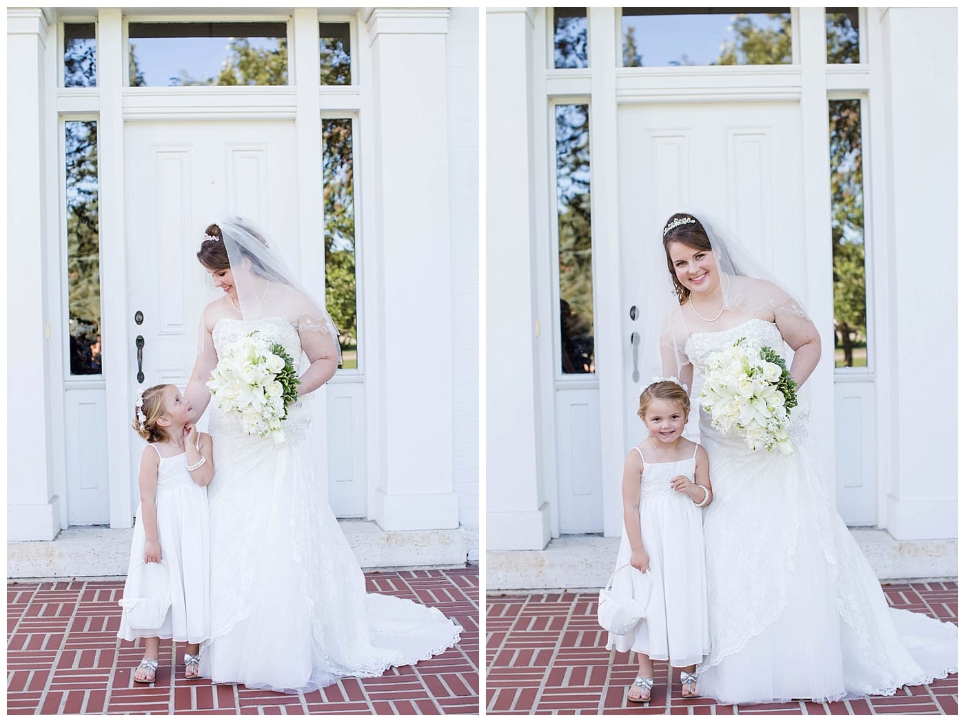 bride and flower girl